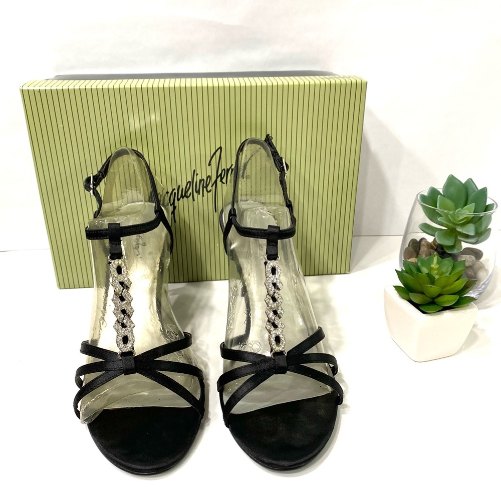 Satin black elegant sandals Jacqueline Ferrar.